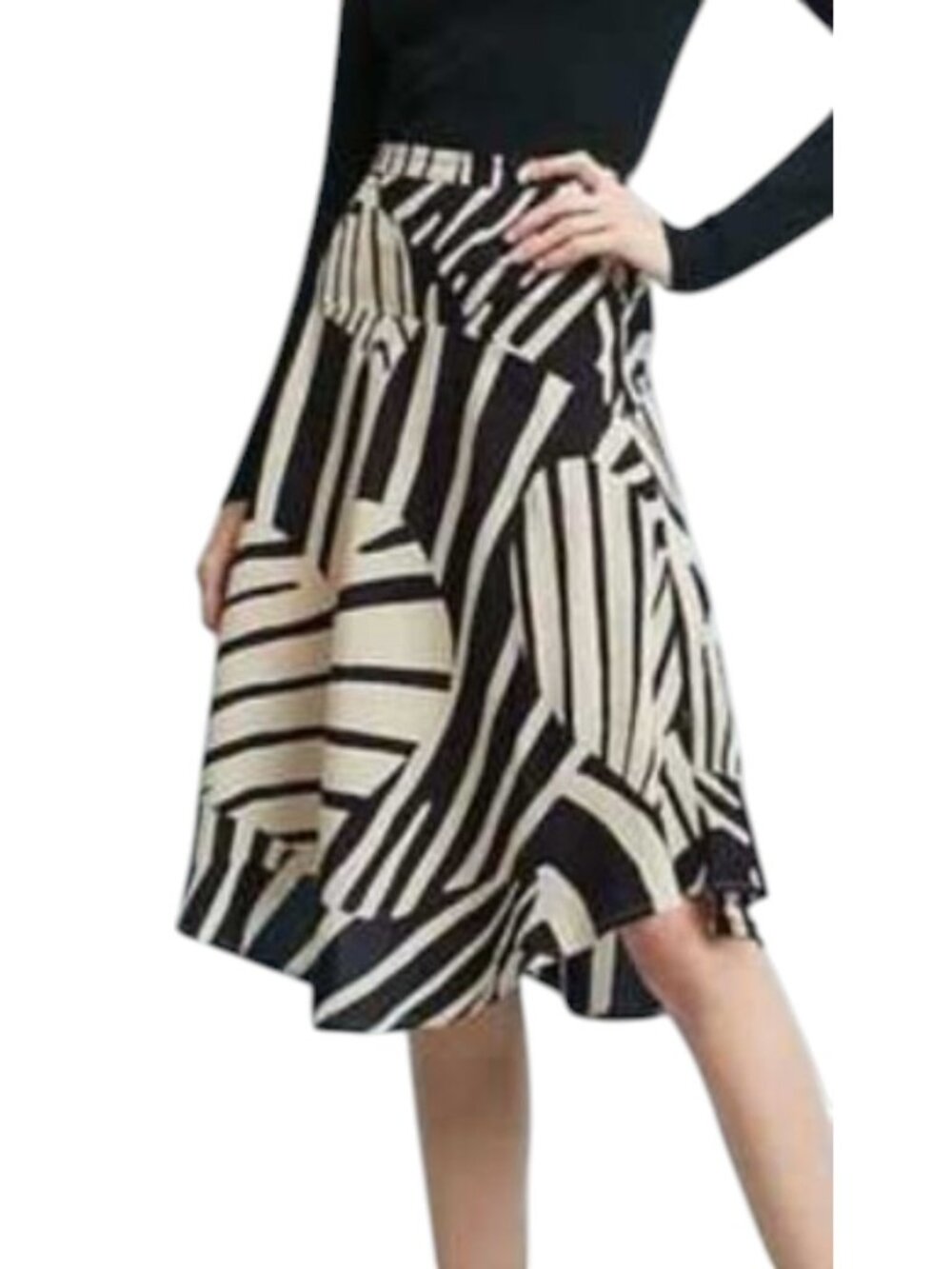 Anthropologie Maeve Ava Zebra Heart Cream & Blue Midi Skirt